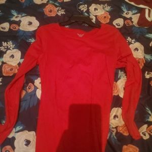 Basic red long sleeve shirt